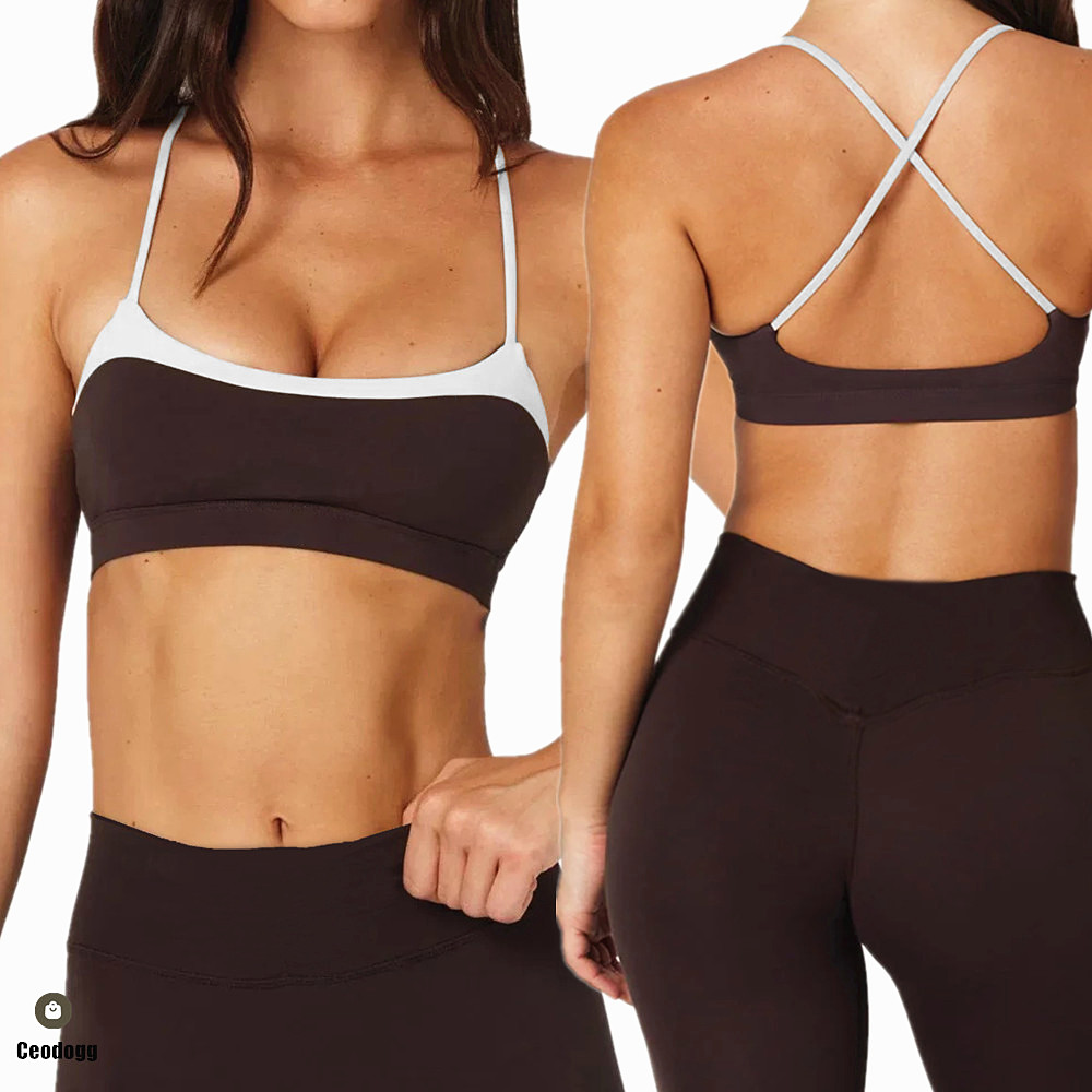 Pilates Yoga Outfit - Reggiseno sportivo da yoga per donna,