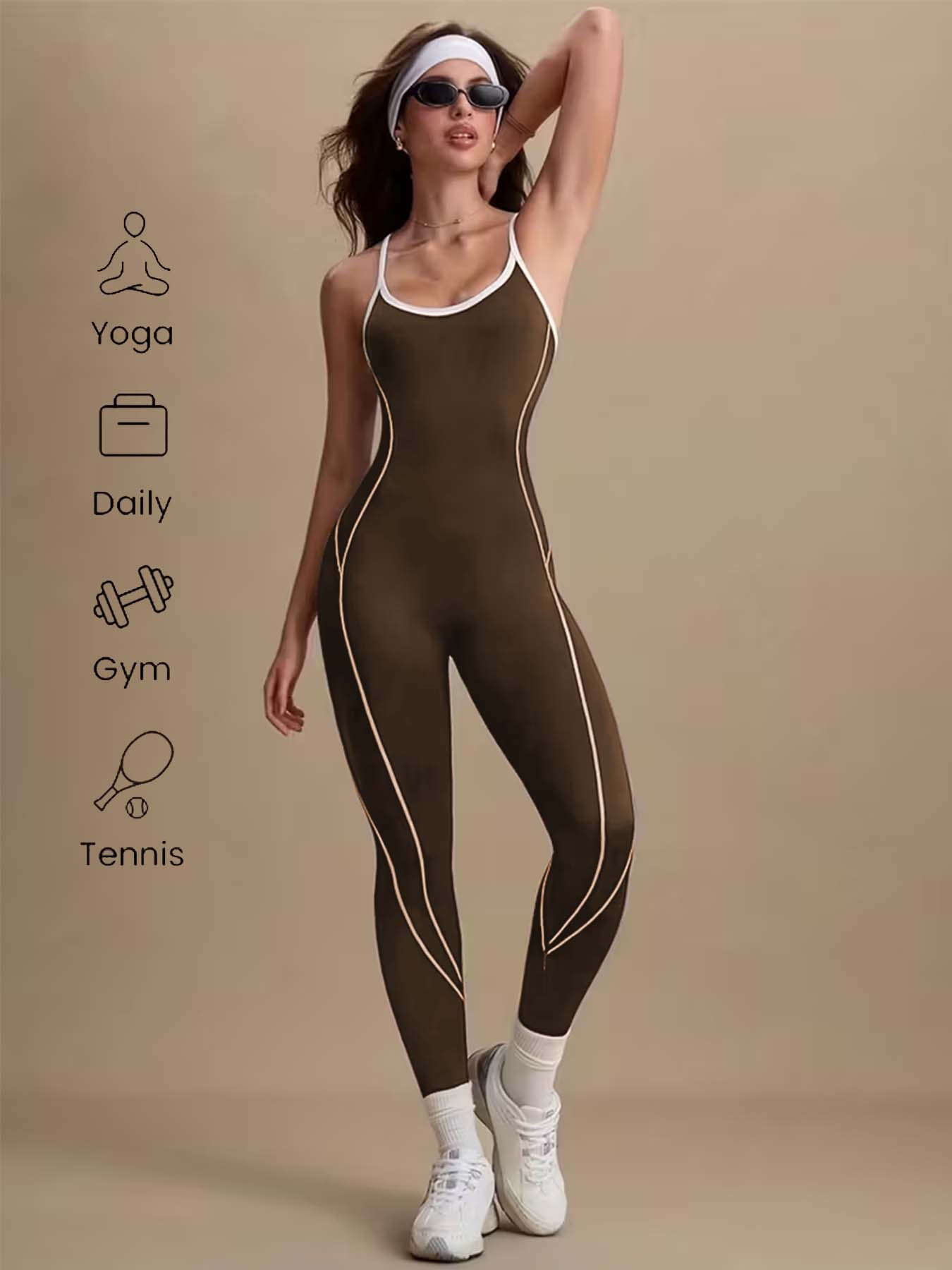 Tuta da yoga marrone da donna  - Pilates Ankle Strap recensione e prezzo
